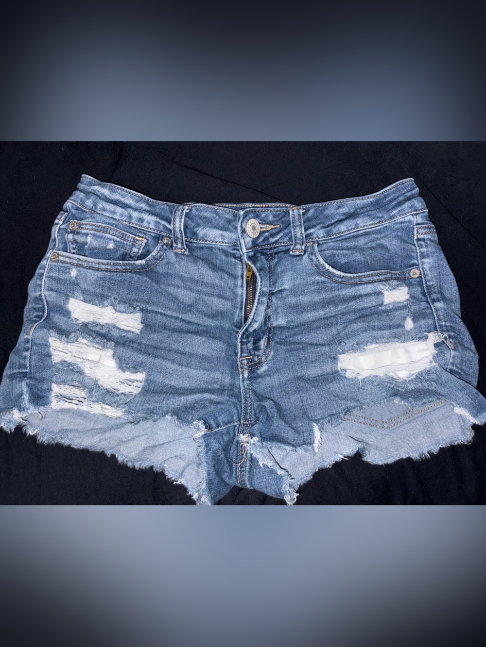 American Eagle Outfitters Distressed Light Blue Denim Shorts